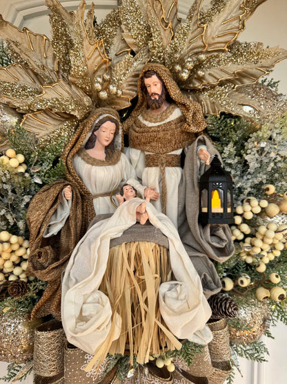Guirlanda De Natal Sagrada Família C/ Led 80cm